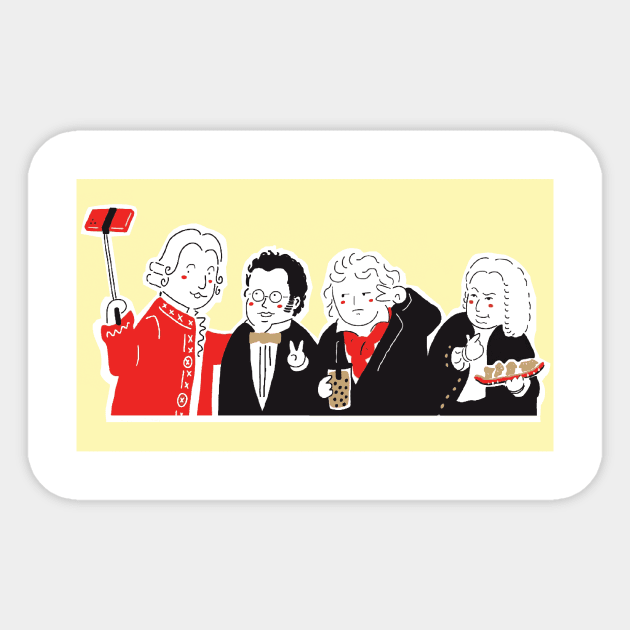 Mozart Schubert Beethoven Bach Sticker by vivalarevolucio